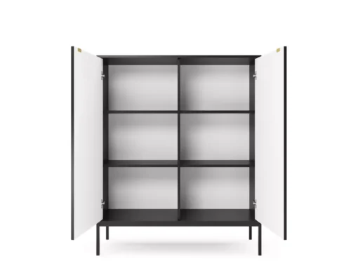 Commode NOVA SANDS K104 Buffet Avec 2 Portes Noir Mat -Meilleur Meubles Magasin buffet 23971007
