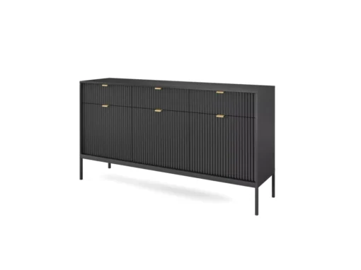 Commode NOVA SANDS KSZ154 Buffet Avec 3 Tiroirs Noir Mat -Meilleur Meubles Magasin buffet 23973557