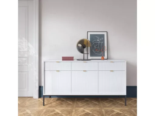 Commode NOVA SANDS KSZ154 Buffet Avec 3 Tiroirs Blanc Mat -Meilleur Meubles Magasin buffet 23973573