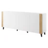Commode PHARE 200 Cm - Buffet 4 Portes - Blanc Mat / Chêne Craft -Meilleur Meubles Magasin buffet 23973617
