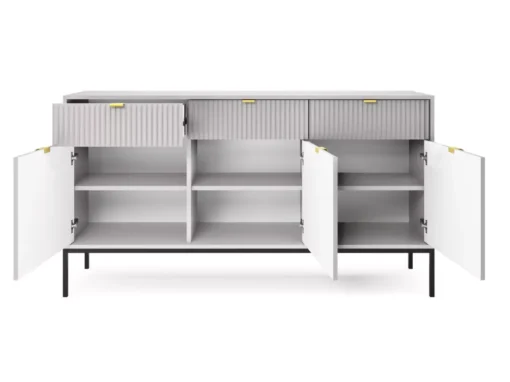 Commode NOVA SANDS KSZ154 Buffet Avec 3 Tiroirs Gris Mat -Meilleur Meubles Magasin buffet 23973685