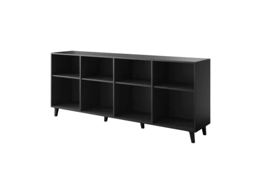 Commode PHARE 200 Cm - Buffet 4 Portes - Noir Mat / Chêne Craft -Meilleur Meubles Magasin buffet 23973717
