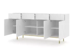 Commode KAIRO 180 Cm Buffet 4D4S Fraisé Blanc Mat -Meilleur Meubles Magasin buffet 24154399
