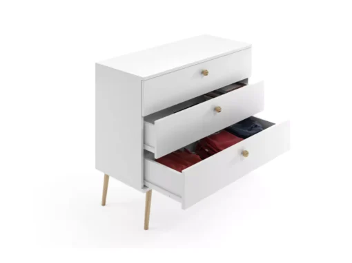 Commode MALIBO 100 Cm 3S Avec Tiroirs Blanc Mat -Meilleur Meubles Magasin buffet 24154435
