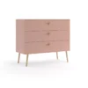 Commode MALIBO 100 Cm 3S Tiroirs Tiroir Rose -Meilleur Meubles Magasin buffet 24154445
