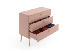 Commode MALIBO 100 Cm 3S Tiroirs Tiroir Rose -Meilleur Meubles Magasin buffet 24154449