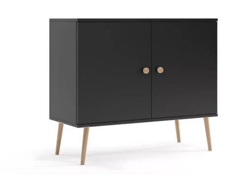 Commode MALIBO 100 Cm 2D Noir Mat -Meilleur Meubles Magasin buffet 24154473