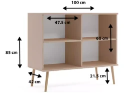 Commode MALIBO 100 Cm 2D Noir Mat -Meilleur Meubles Magasin buffet 24154477