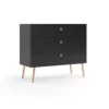 Commode MALIBO 100 Cm 3S Avec Tiroirs Noir Mat -Meilleur Meubles Magasin buffet 24154515