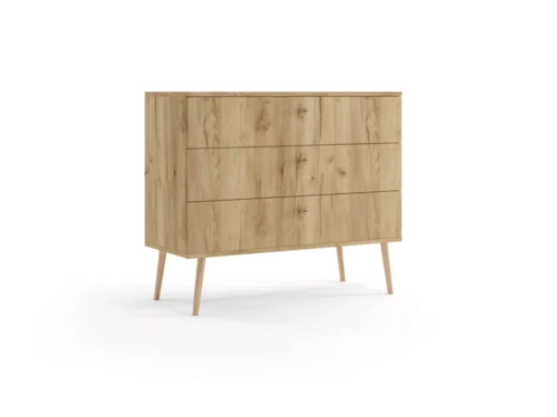 Commode MALIBO 100 Cm 3S Avec Tiroirs Chêne Craft Doré -Meilleur Meubles Magasin buffet 24154527