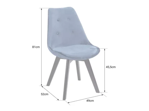 Lot De 4 Chaises En Velours NORA Bleues Avec Coussin - HAPPY GARDEN -Meilleur Meubles Magasin chaise 10029403