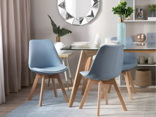 Lot De 2 Chaises En Tissu Bleu Clair DAKOTA II -Meilleur Meubles Magasin chaise 11711381