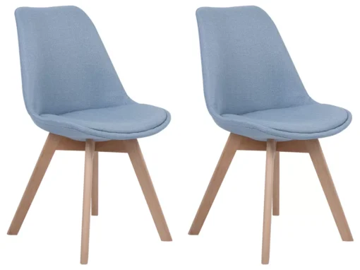 Lot De 2 Chaises En Tissu Bleu Clair DAKOTA II -Meilleur Meubles Magasin chaise 11711383