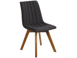 Lot De 2 Chaises De Salle à Manger En Tissu Noir CALGARY -Meilleur Meubles Magasin chaise 11711809