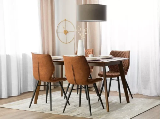 Lot De 2 Chaises En Tissu Marron LISLE -Meilleur Meubles Magasin chaise 11720859
