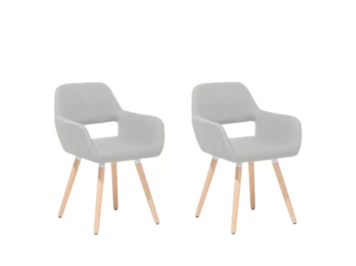 Lot De 2 Chaises De Salle à Manger Grises Claires CHICAGO -Meilleur Meubles Magasin chaise 11722389