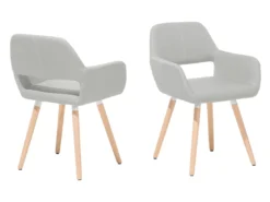 Lot De 2 Chaises De Salle à Manger Grises Claires CHICAGO -Meilleur Meubles Magasin chaise 11722391
