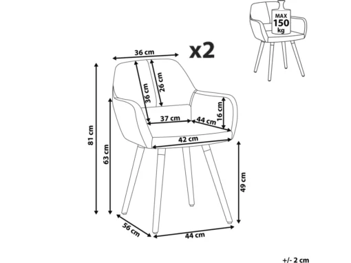 Lot De 2 Chaises De Salle à Manger Grises Claires CHICAGO -Meilleur Meubles Magasin chaise 11722395