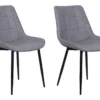 Lot De 2 Chaises En Cuir PU Gris MELROSE -Meilleur Meubles Magasin chaise 11722553