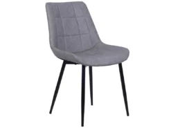 Lot De 2 Chaises En Cuir PU Gris MELROSE -Meilleur Meubles Magasin chaise 11722557