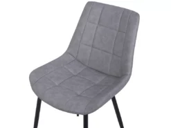 Lot De 2 Chaises En Cuir PU Gris MELROSE -Meilleur Meubles Magasin chaise 11722567