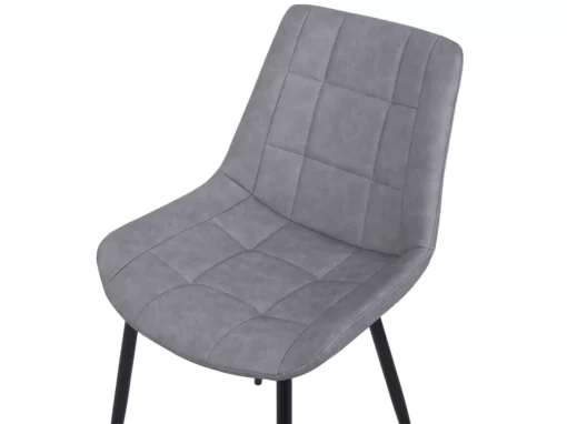 Lot De 2 Chaises En Cuir PU Gris MELROSE -Meilleur Meubles Magasin chaise 11722567