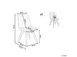 Lot De 2 Chaises De Salle à Manger En Tissu Beige Sable CALGARY -Meilleur Meubles Magasin chaise 12335979