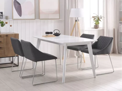 Lot De 2 Chaises De Salle à Manger En Tissu Gris Foncé ARCATA -Meilleur Meubles Magasin chaise 12338315