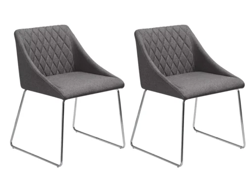 Lot De 2 Chaises De Salle à Manger En Tissu Gris Foncé ARCATA -Meilleur Meubles Magasin chaise 12338317