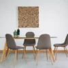Deux Chaises De Salle à Manger En Tissu Gris-marron BRUCE -Meilleur Meubles Magasin chaise 12597301