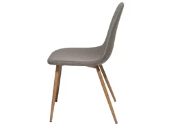 Deux Chaises De Salle à Manger En Tissu Gris-marron BRUCE -Meilleur Meubles Magasin chaise 12597311