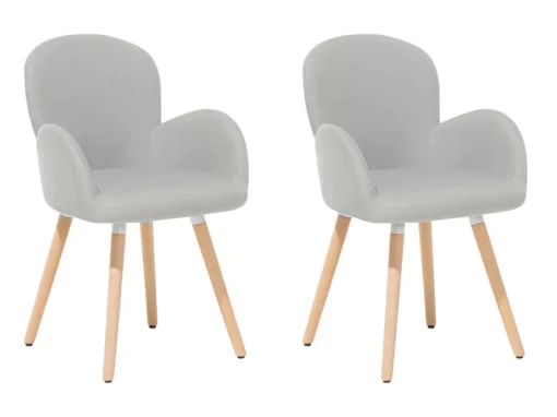 Lot De 2 Chaises Grises Claires BROOKVILLE -Meilleur Meubles Magasin chaise 13173047