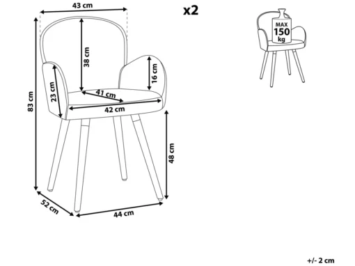 Lot De 2 Chaises Grises Claires BROOKVILLE -Meilleur Meubles Magasin chaise 13173053