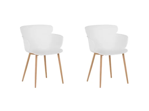 Lot De 2 Chaises De Salle à Manger Blanches SUMKLEY -Meilleur Meubles Magasin chaise 13319319