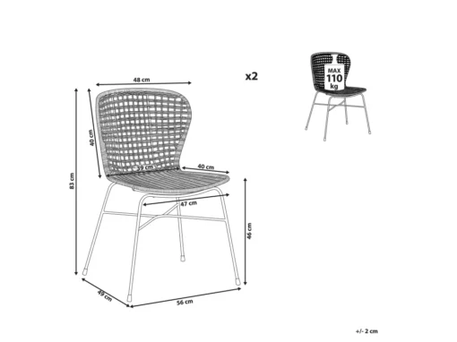 Lot De 2 Chaises En Rotin Clair ELFROS -Meilleur Meubles Magasin chaise 14837159