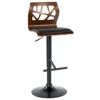 Chaise De Bar En Bois Foncé Et Cuir PU Noir PETERSBURG II -Meilleur Meubles Magasin chaise 16219755