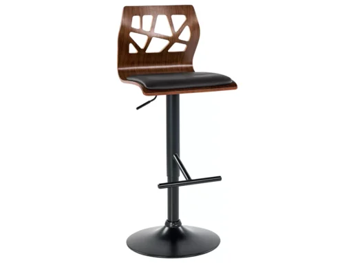 Chaise De Bar En Bois Foncé Et Cuir PU Noir PETERSBURG II -Meilleur Meubles Magasin chaise 16219755