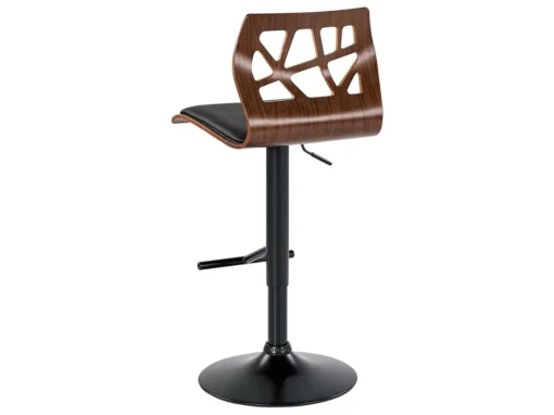 Chaise De Bar En Bois Foncé Et Cuir PU Noir PETERSBURG II -Meilleur Meubles Magasin chaise 16219763