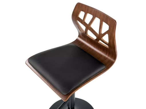 Chaise De Bar En Bois Foncé Et Cuir PU Noir PETERSBURG II -Meilleur Meubles Magasin chaise 16219765
