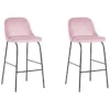 Lot De 2 Chaises De Bar En Velours Rose NEKOMA -Meilleur Meubles Magasin chaise 16221001