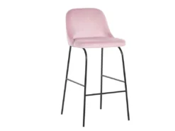 Lot De 2 Chaises De Bar En Velours Rose NEKOMA -Meilleur Meubles Magasin chaise 16221005