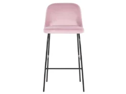 Lot De 2 Chaises De Bar En Velours Rose NEKOMA -Meilleur Meubles Magasin chaise 16221007