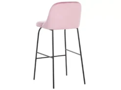 Lot De 2 Chaises De Bar En Velours Rose NEKOMA -Meilleur Meubles Magasin chaise 16221011