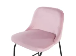 Lot De 2 Chaises De Bar En Velours Rose NEKOMA -Meilleur Meubles Magasin chaise 16221013