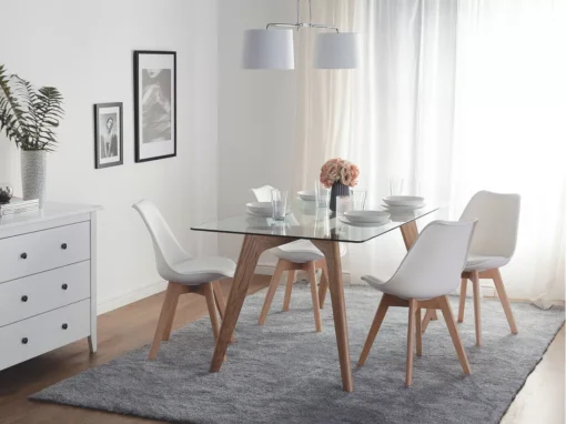 Lot De 2 Chaises Blanches Avec Pieds En Bois DAKOTA II -Meilleur Meubles Magasin chaise 16279845