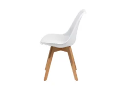 Lot De 2 Chaises Blanches Avec Pieds En Bois DAKOTA II -Meilleur Meubles Magasin chaise 16279853