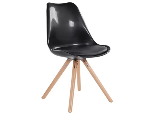 Chaise Design En Plastique Noir Brillant DAKOTA -Meilleur Meubles Magasin chaise 16280215