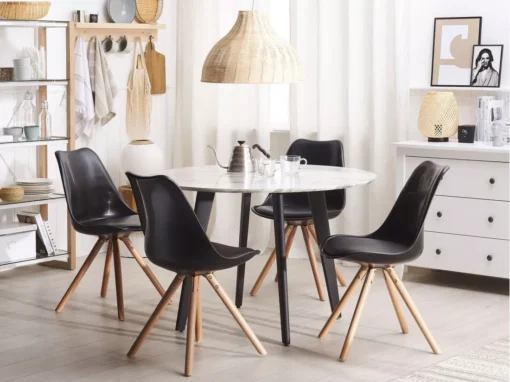 Chaise Design En Plastique Noir Brillant DAKOTA -Meilleur Meubles Magasin chaise 16280217