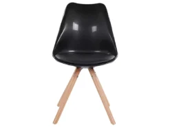 Chaise Design En Plastique Noir Brillant DAKOTA -Meilleur Meubles Magasin chaise 16280221