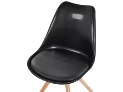 Chaise Design En Plastique Noir Brillant DAKOTA -Meilleur Meubles Magasin chaise 16280225